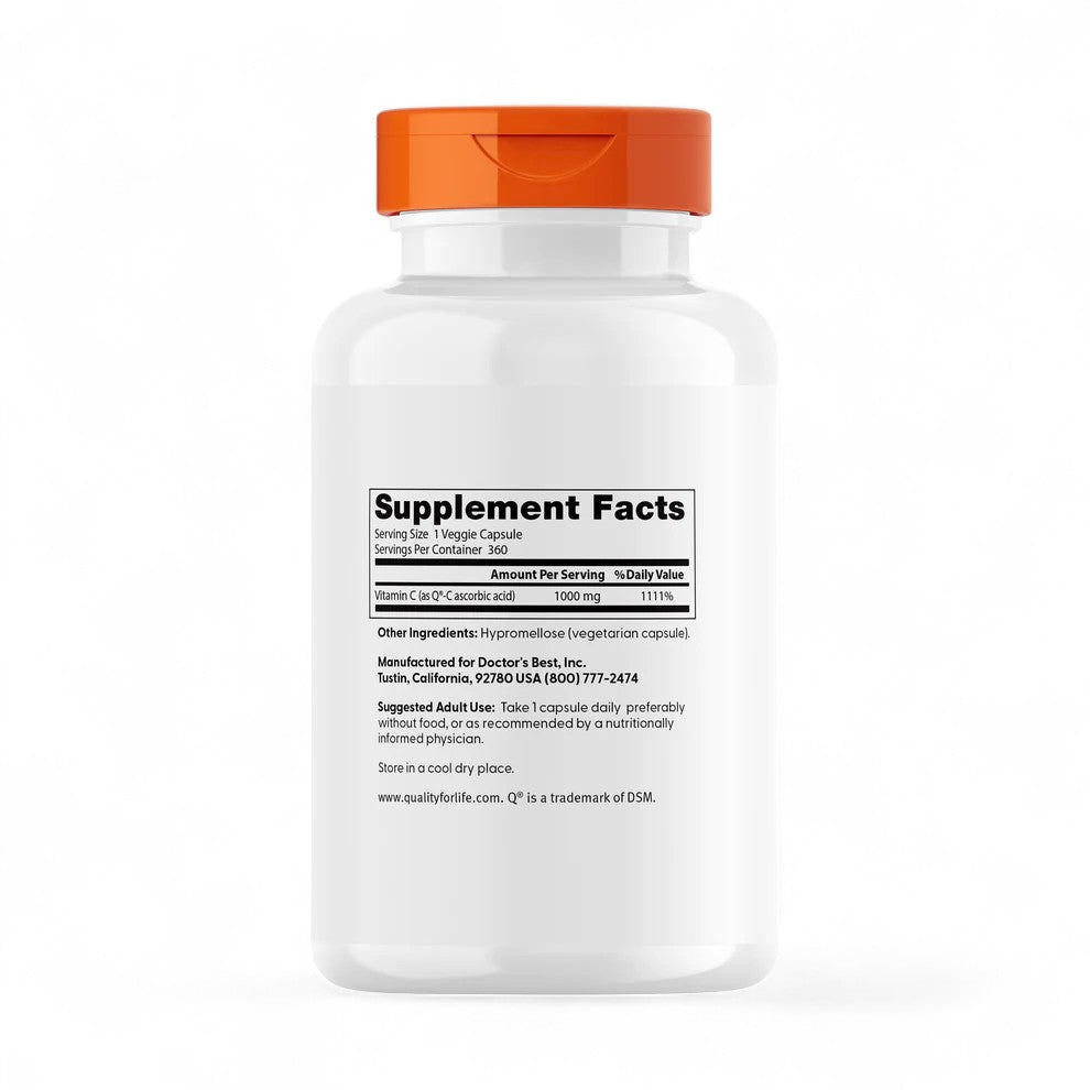 Doctor's Best Vitamin C – 1000mg, 120 - 360 Veggie Capsules