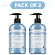 Dr. Bronner's Baby Unscented 4-in-1 Organic Sugar Soap 355ml Pack of 2
