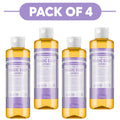 Dr. Bronner's Lavender 18-in-1 Pure-Castile Liquid Soap 240ml Pack of 4