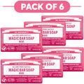 Dr. Bronner's Pure-Castile Magic Bar Soap Rose 140g Pack of 6