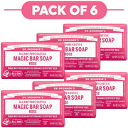 Dr. Bronner's Pure-Castile Magic Bar Soap Rose 140g Pack of 6