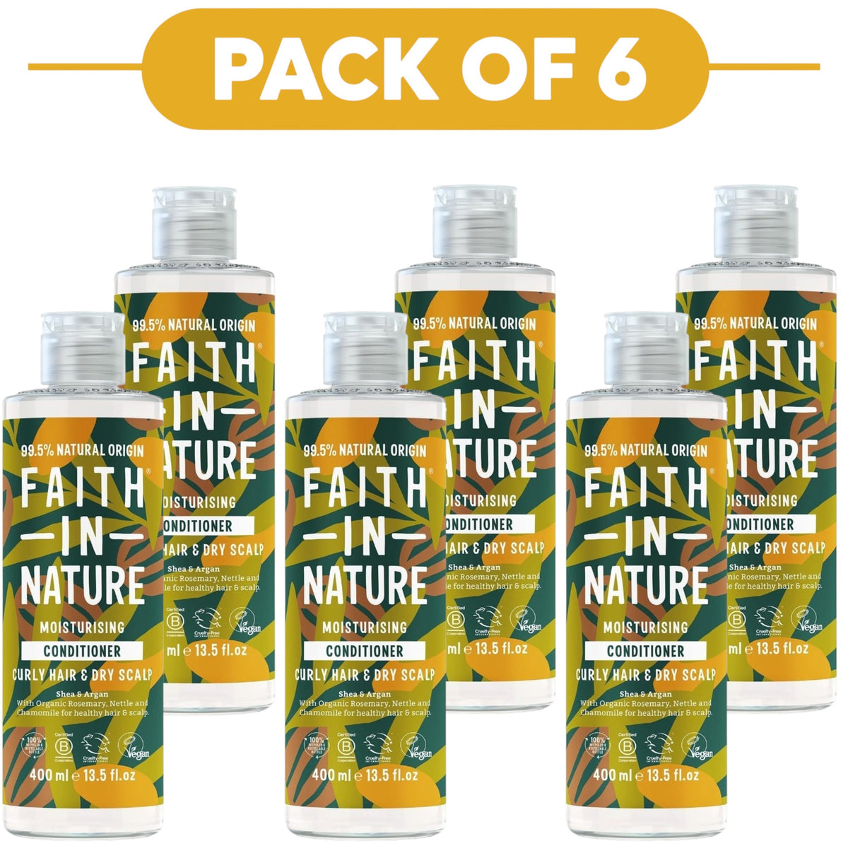 Faith In Nature Shea & Argan Moisturising Conditioner 400ml Pack of 6