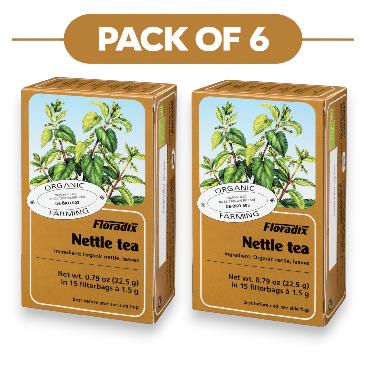 Floradix Organic Nettle Tea 22.5g 15 Filterbags Pack of 6