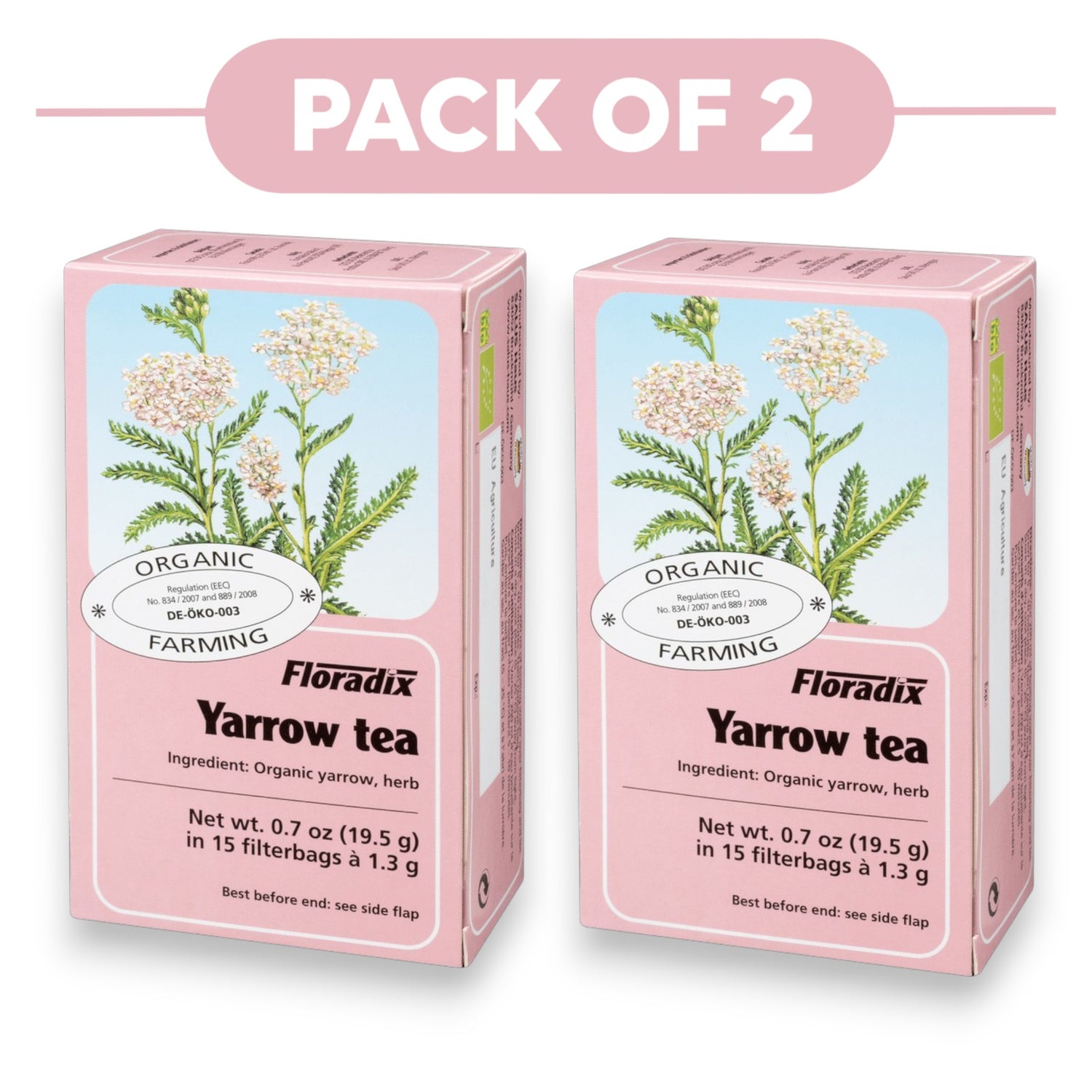 Floradix Organic Yarrow Tea 15 Tea Bags Pack of 2