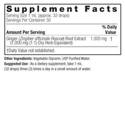 Nature's Answer Ginger Root Extract 30ml supplement facts and directions