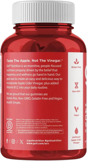 Back Image: Goli Nutrition Apple Cider Vinegar Gummies apple flavour bottle 120 count