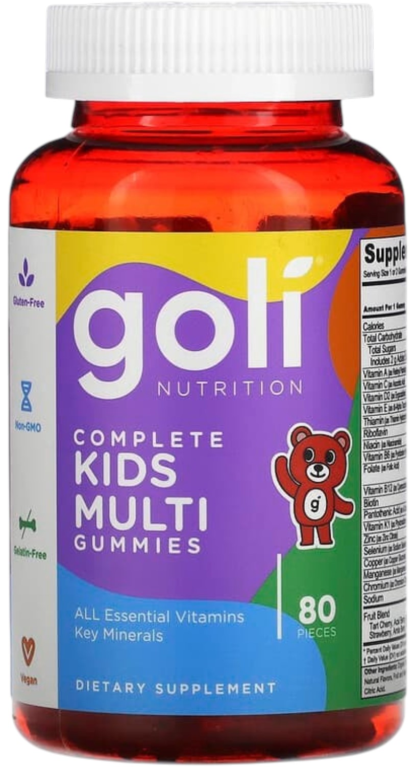 Front Image: Goli Nutrition Complete Kids Multi Gummies bottle 80 count