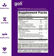 Supplement Facts & Ingredients Image: Goli Dreamy Sleep Gummies ingredient label 30 gummies