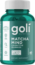 Goli Nutrition Matcha Mind Cognitive Gummies 60 Count