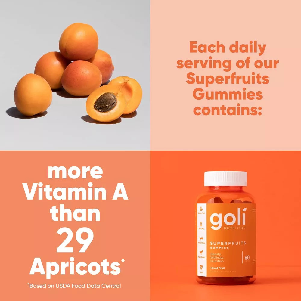 Goli Nutrition Superfruits Gummies Mixed Fruit 60 Count