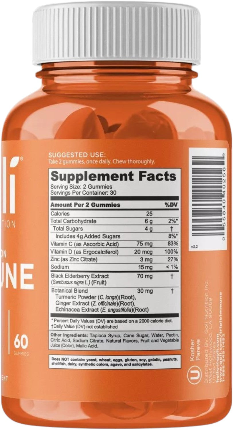 Barcode Image: Goli Nutrition Triple Action Immune Gummies barcode packaging