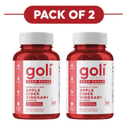 Goli Nutrition Zero Sugar Apple Cider Vinegar Gummies 60 Count Pack of 2