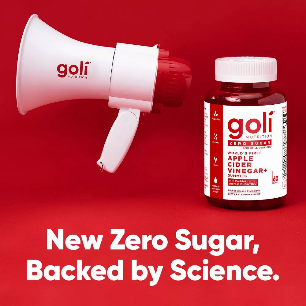 Goli Nutrition Zero Sugar Apple Cider Vinegar Gummies 60 Count