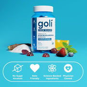 Goli Zero Sugar Ashwagandha Plus Gummies vegan supplement lifestyle image