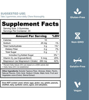 Goli Zero Sugar Magnesium Gummies ingredient label 60 count