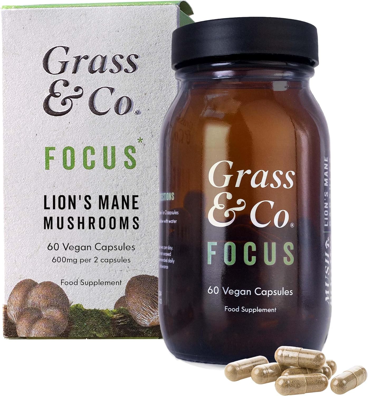 Grass & Co Focus Lion's Mane Mushrooms 60 Capsules