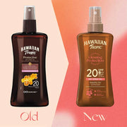 Hawaiian Tropic Glowing Protection SPF20 Dry Oil Gel Spray 200ml old & new