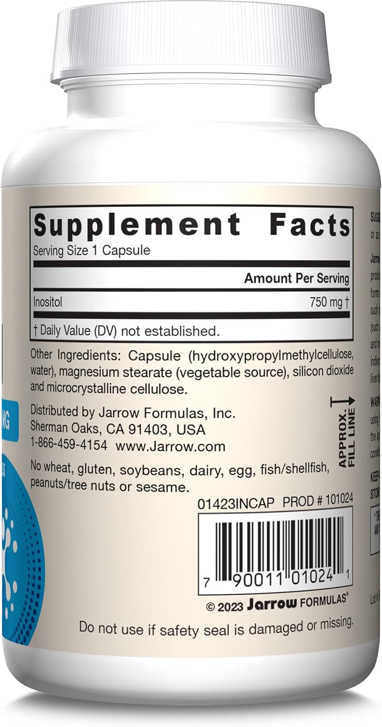 Barcode Image: Jarrow Formulas Inositol 750mg veggie capsules barcode 100 count