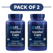 Life Extension Inositol 1000mg 360 Vegetarian Capsules Pack of 2