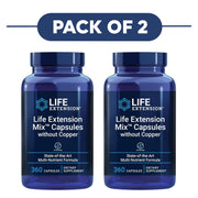 Life Extension Mix Capsules Without Copper 360 Capsules Pack of 2