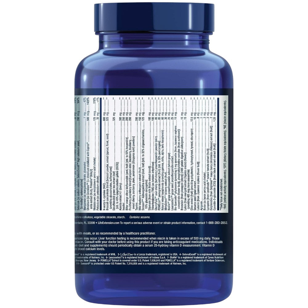 Life Extension Mix Without Copper dietary supplement capsules, no flavour, 360 capsules, supplement facts and ingredients