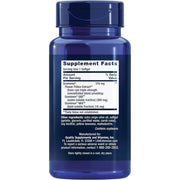 Life Extension Triple Strength ProstaPollen 30 softgels bottle packaging showing supplement facts and ingredients, no flavour, 30 softgels