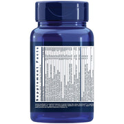 Life Extension Two-Per-Day Multivitamin 60 tablets bottle packaging showing supplement facts and ingredients, no flavour, 60 tablets