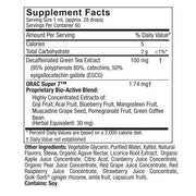 Nature’s Answer Liquid Green Tea ORAC supplement facts mixed berry 60ml