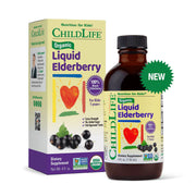 ChildLife Essentials Organic Elderberry Liquid kids supplement box & bottle 118ml no added sugar