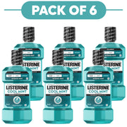 Listerine Cool Mint Antiseptic Mouthwash Intense Mint 500ml Pack of 6