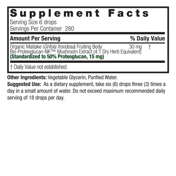 Nature’s Answer Bio-Pro Maitake liquid extract supplement facts 60ml box
