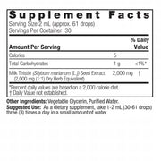 Nature’s Answer Milk Thistle Alcohol-Free Liquid Extract 60ml supplement facts label