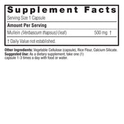 Nature's Answer Mullein Leaf Capsules 90 supplement facts and directions