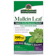 Nature's Answer Mullein Leaf Vegan Capsules 90 count supplement front  box label