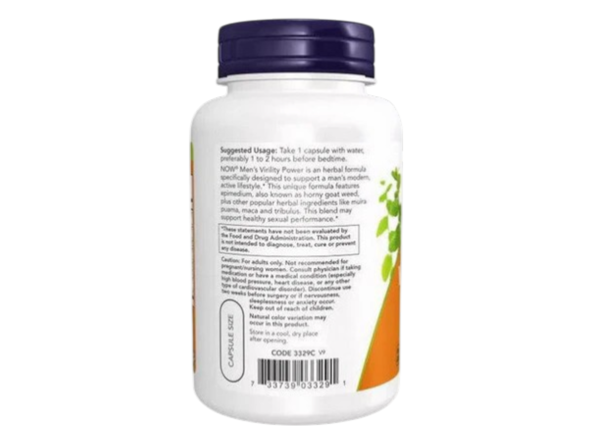 NOW Men's Herbal Vitality Veg Capsules with Maca & Ginseng