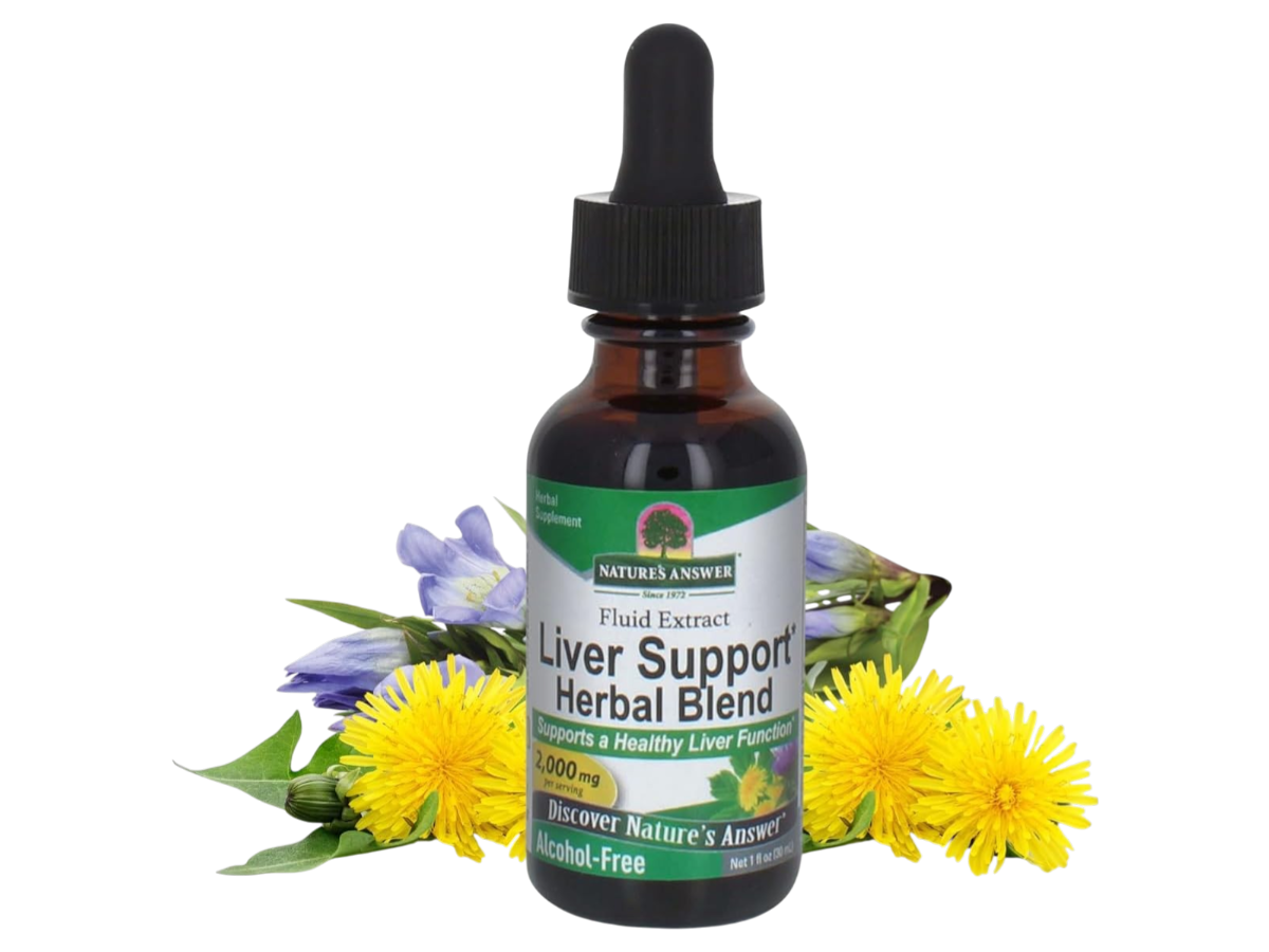 Nature’s Answer Liver Support herbal blend alcohol-free 30ml bottle front label