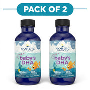 Nordic Naturals Baby's DHA Liquid 1050mg with Vitamin D3 60ml Pack of 2