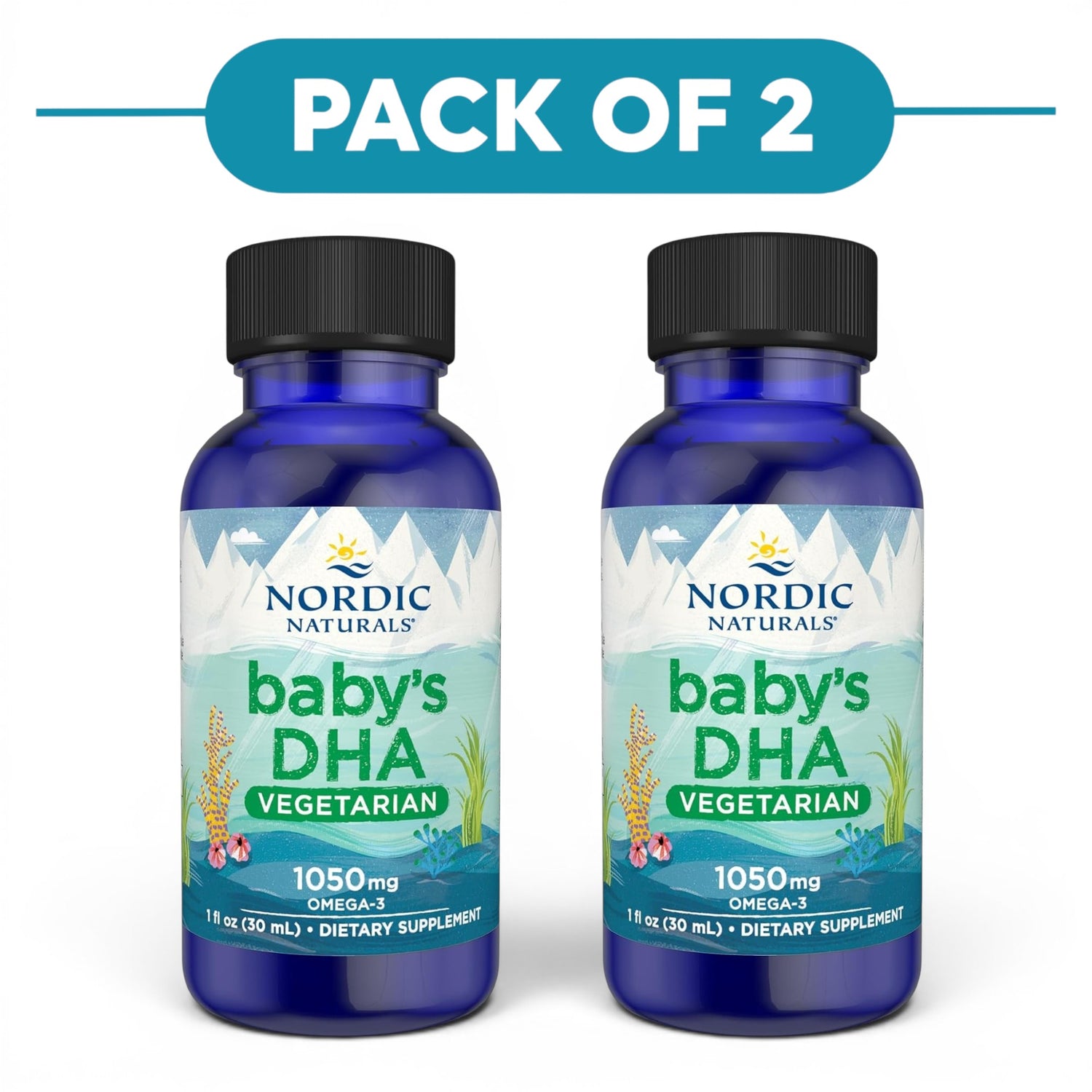 Nordic Naturals Baby's DHA Vegetarian 1050mg Liquid 30ml Pack of 2