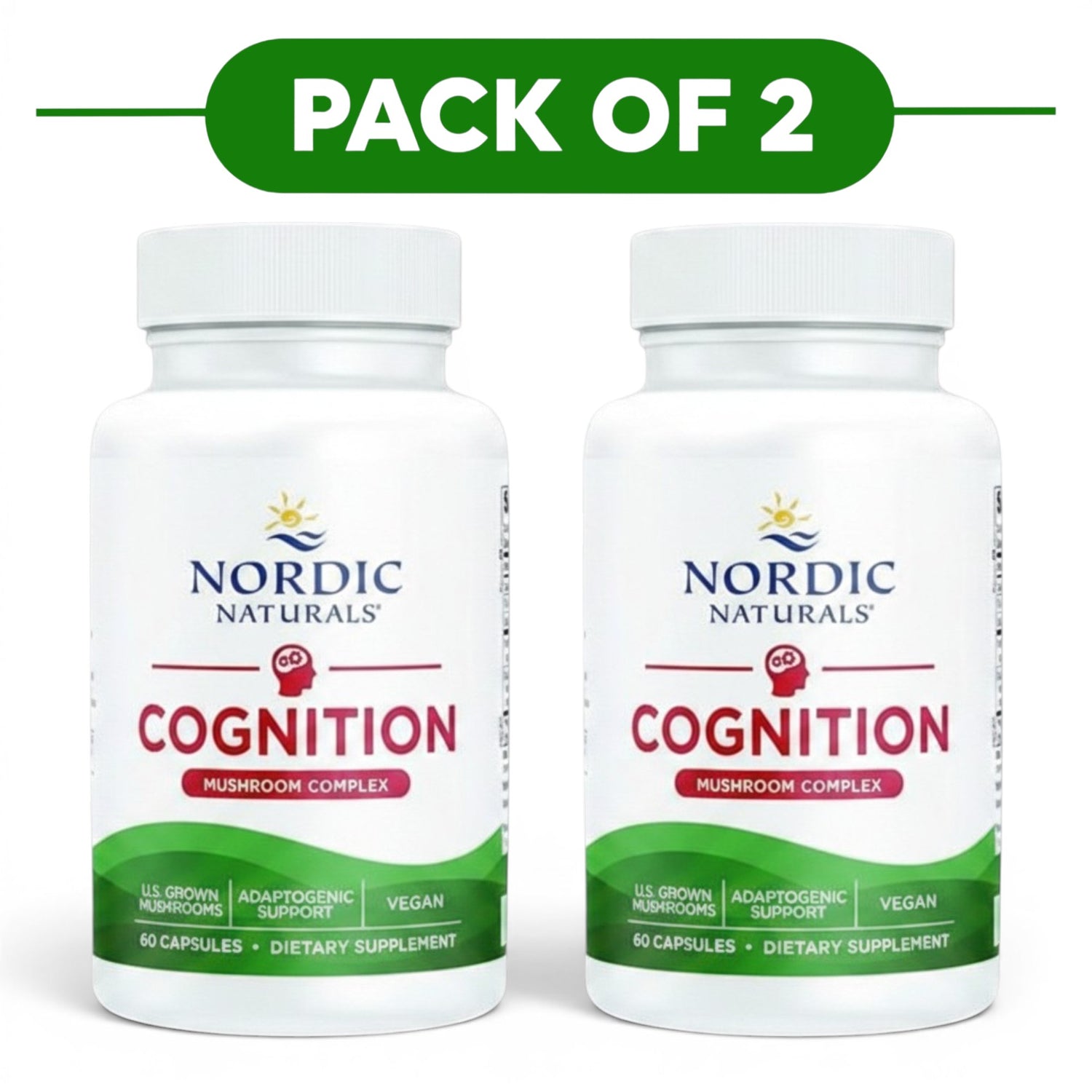Nordic Naturals Cognition Mushroom Complex 60 Capsules Pack of 2