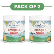 Nordic Naturals Kids Omega-3 Fish Oil Tangerine 120 Gummies Pack of 2
