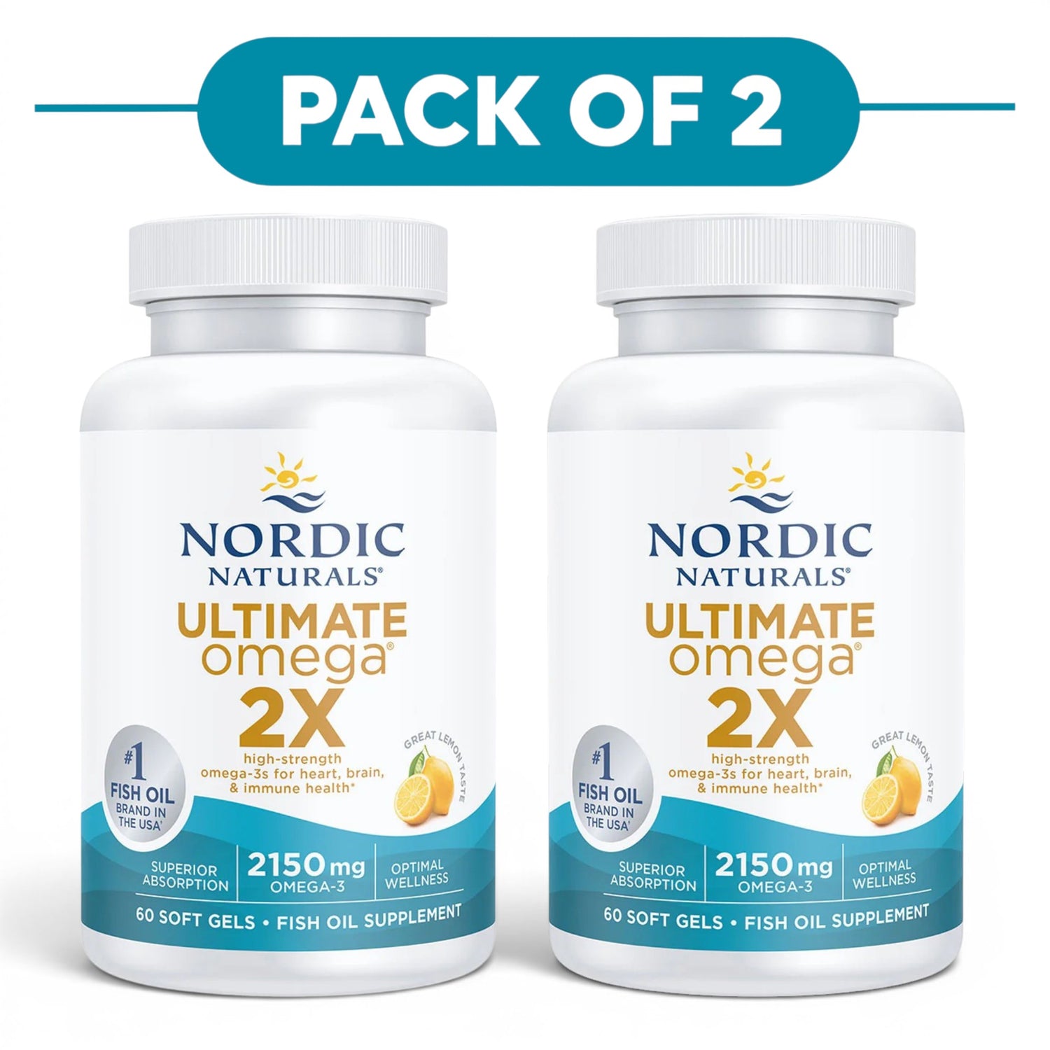 Nordic Naturals Ultimate Omega 2X - 2150mg Omega-3 Zitronen-Softgels
