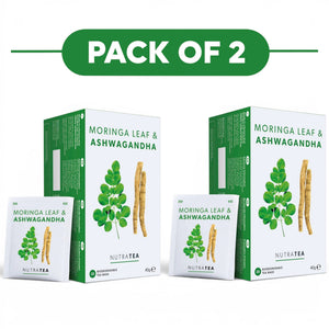NutraTea Moringa Leaf & Ashwagandha Herbal Tea 20 Tea Bags Pack of 2