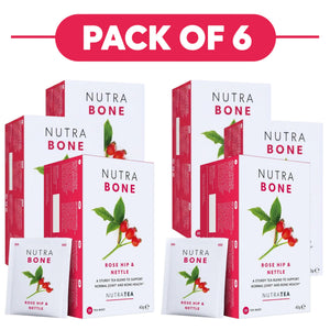 NutraTea NutraBone Rose Hip & Nettle Herbal Tea 20 Tea Bags Pack of 6