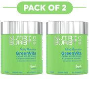 Nutriburst GreenVita 20 Greens Apple Gummies 60 Count Pack of 2