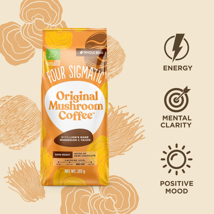 Four Sigmatic Original Mushroom Whole Bean Coffee, Dark Roast - 283g