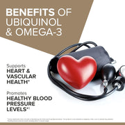 Supplement facts: Qunol Ubiquinol CoQ10 omega-3 supplement facts ingredients 200mg 90 count