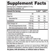 Supplement facts label for Nordic Naturals Children's DHA Liquid Omega-3.