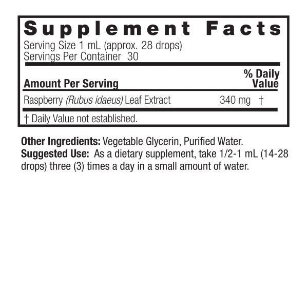 Nature's Answer Alcohol-Free Raspberry Extract 30ml supplement facts and directions