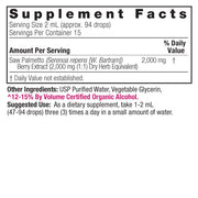 Nature’s Answer Saw Palmetto liquid extract supplement facts 30ml bottle