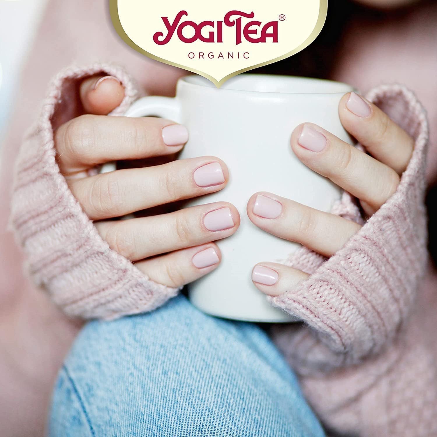 Lifestyle Image: Yogi Tea Organic Relax herbal tea cup 17 x 1.8g daily use